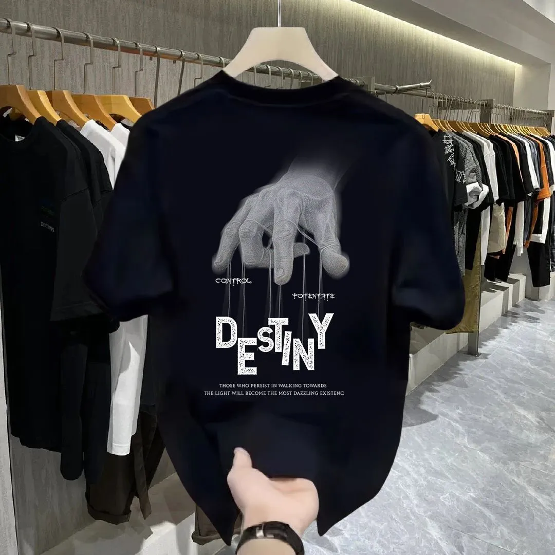 Men's Oversized Short Sleeve T-Shirt Casual Loose Fit Crew Neck Streetwear Fashion Summer Half Sleeve Top - Image 1