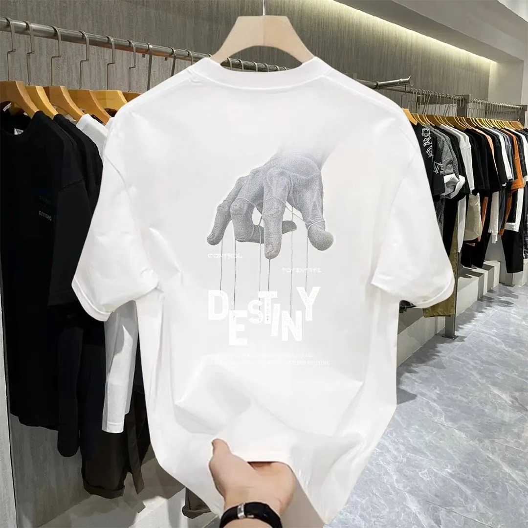 Men's Oversized Short Sleeve T-Shirt Casual Loose Fit Crew Neck Streetwear Fashion Summer Half Sleeve Top - Image 2