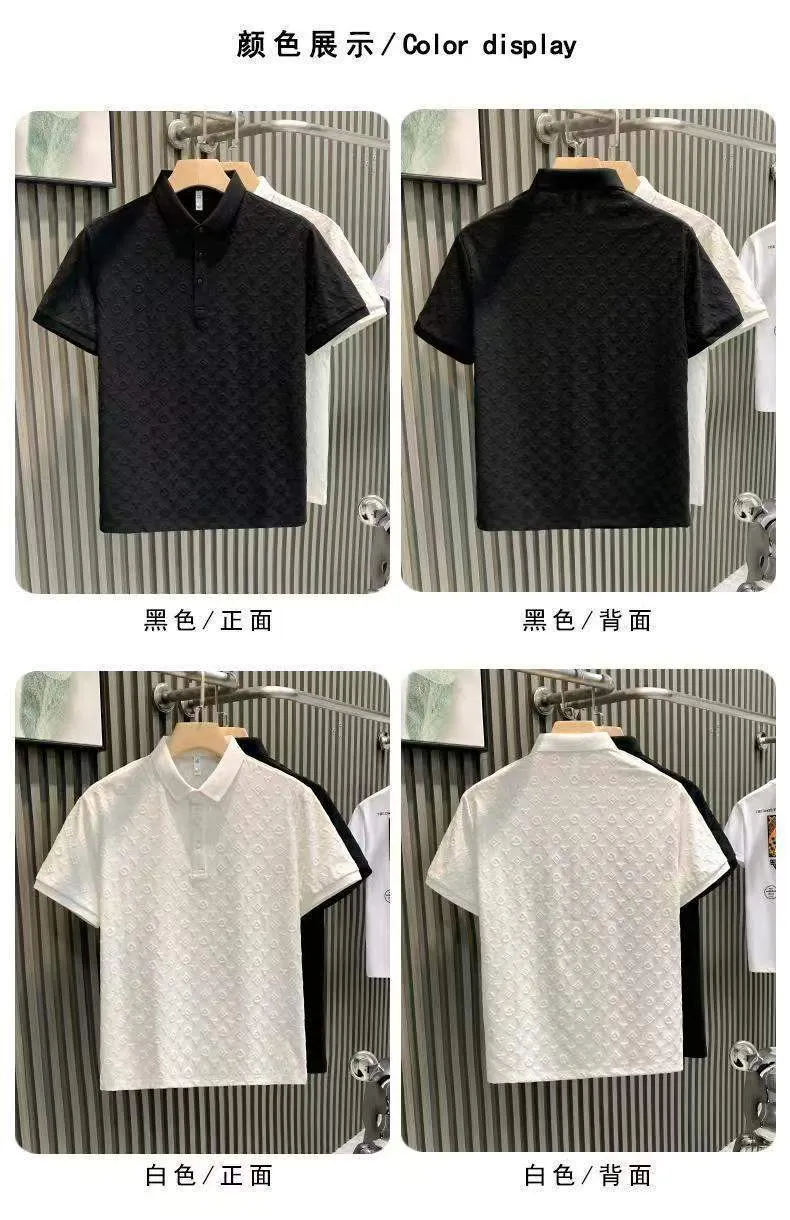 Men's Luxury Jacquard Polo Shirt Short Sleeve Breathable Slim Fit Casual Summer Fashion T-Shirt showcase 4
