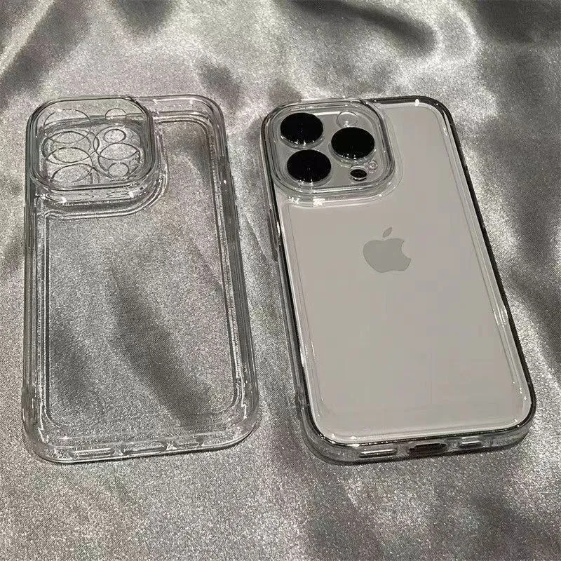 100pcs iPhone 16 Pro Max Clear Phone Case Ultra Thin Shockproof Transparent Soft TPU Cover for iPhone 15 & 14 Series - Image 2