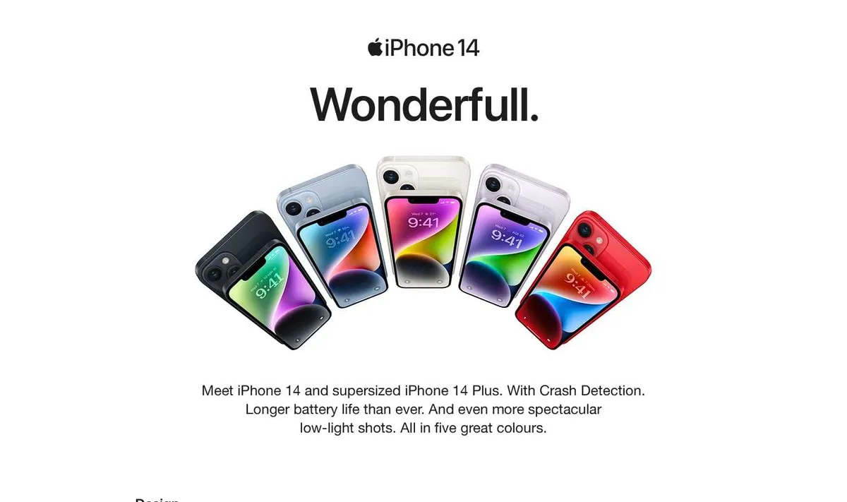 Apple iPhone 14 128GB Factory Unlocked (Physical SIM) — 6.1" Super Retina XDR OLED, A15 Bionic, 12MP Dual Camera showcase 1