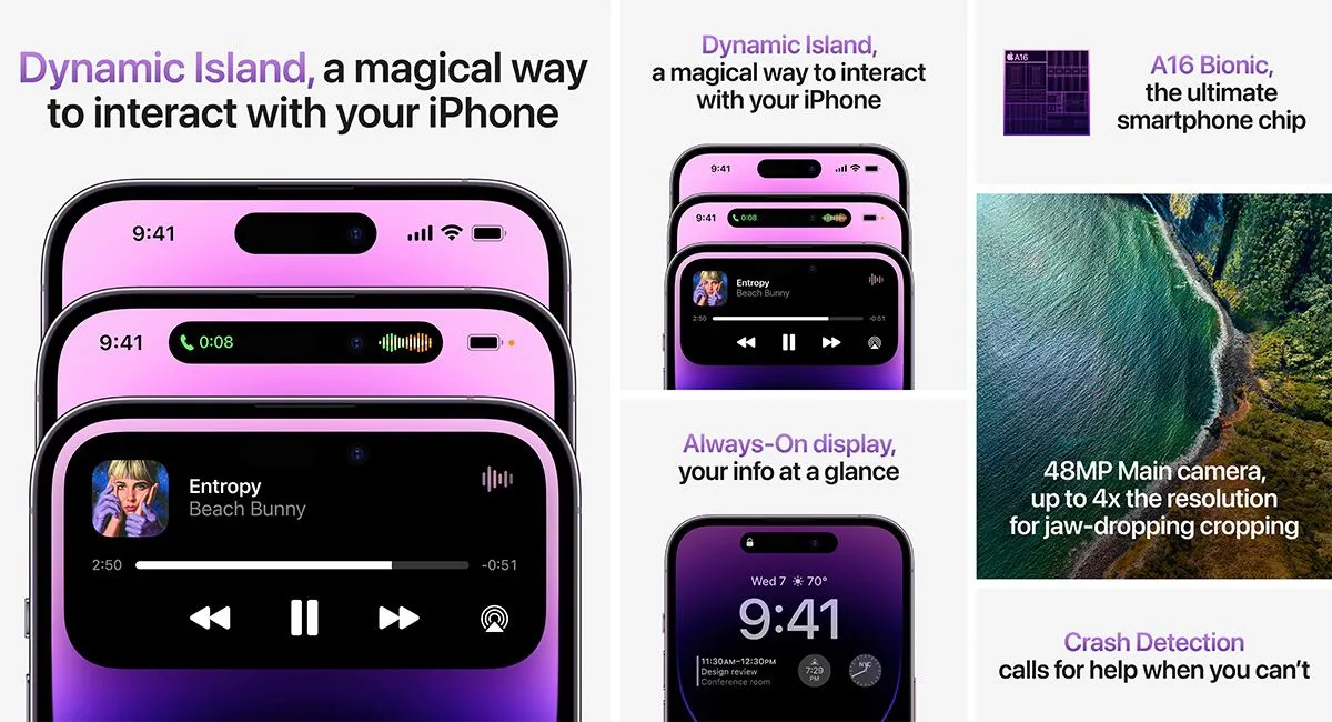Apple iPhone 14 Pro 128GB Factory Unlocked (eSIM) — 6.1" Super Retina XDR OLED ProMotion + Always-On, A16 Bionic, 48MP Pro Triple Camera showcase 1