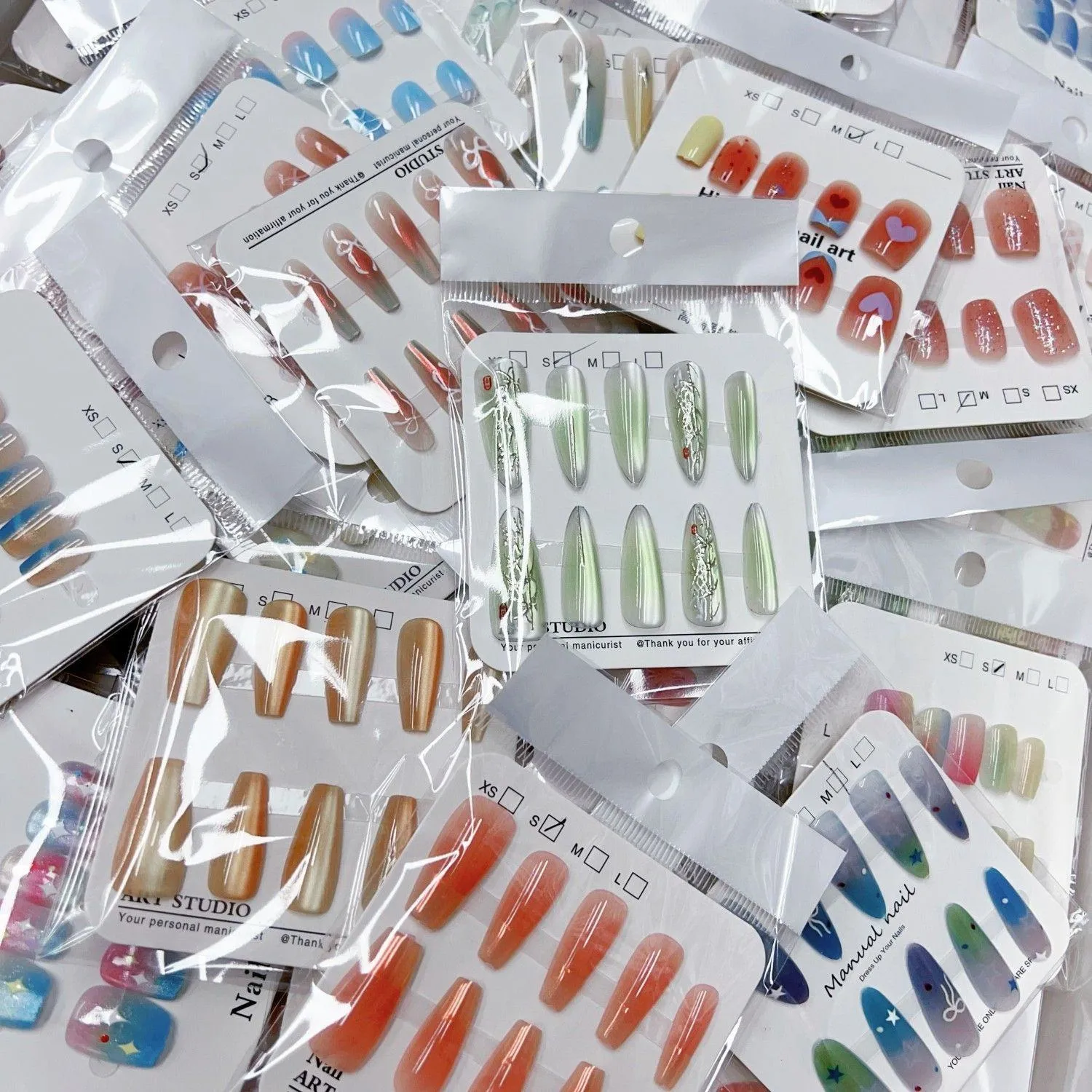 Factory Direct Wholesale Premium Cat Eye French Manicure Press-On Nails — Affordable for Entrepreneurship, Street Vending & Stationery Store Stocking thumbnail 1