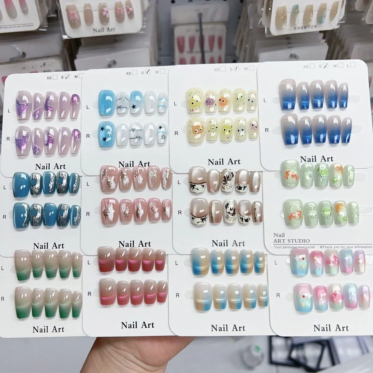 Factory Direct Wholesale Premium Cat Eye French Manicure Press-On Nails — Affordable for Entrepreneurship, Street Vending & Stationery Store Stocking showcase 3