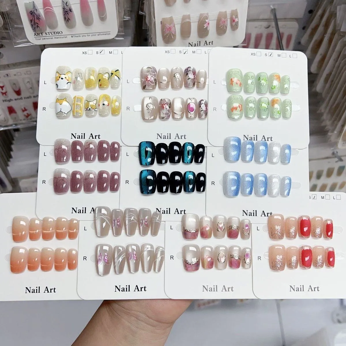 Factory Direct Wholesale Premium Cat Eye French Manicure Press-On Nails — Affordable for Entrepreneurship, Street Vending & Stationery Store Stocking showcase 5