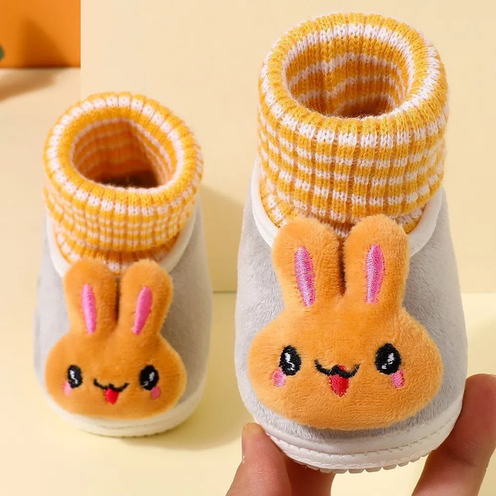 Winter Fleece Lined Thickened High Top Baby Shoes Pre-Walker Cotton Boots for 0-3-6-9-15 Months Infants showcase 1