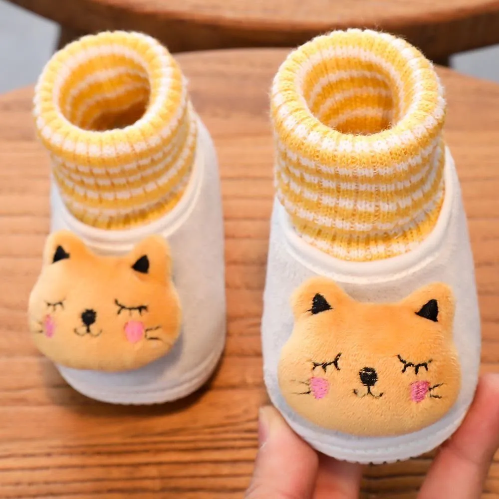 Winter Fleece Lined Thickened High Top Baby Shoes Pre-Walker Cotton Boots for 0-3-6-9-15 Months Infants showcase 2