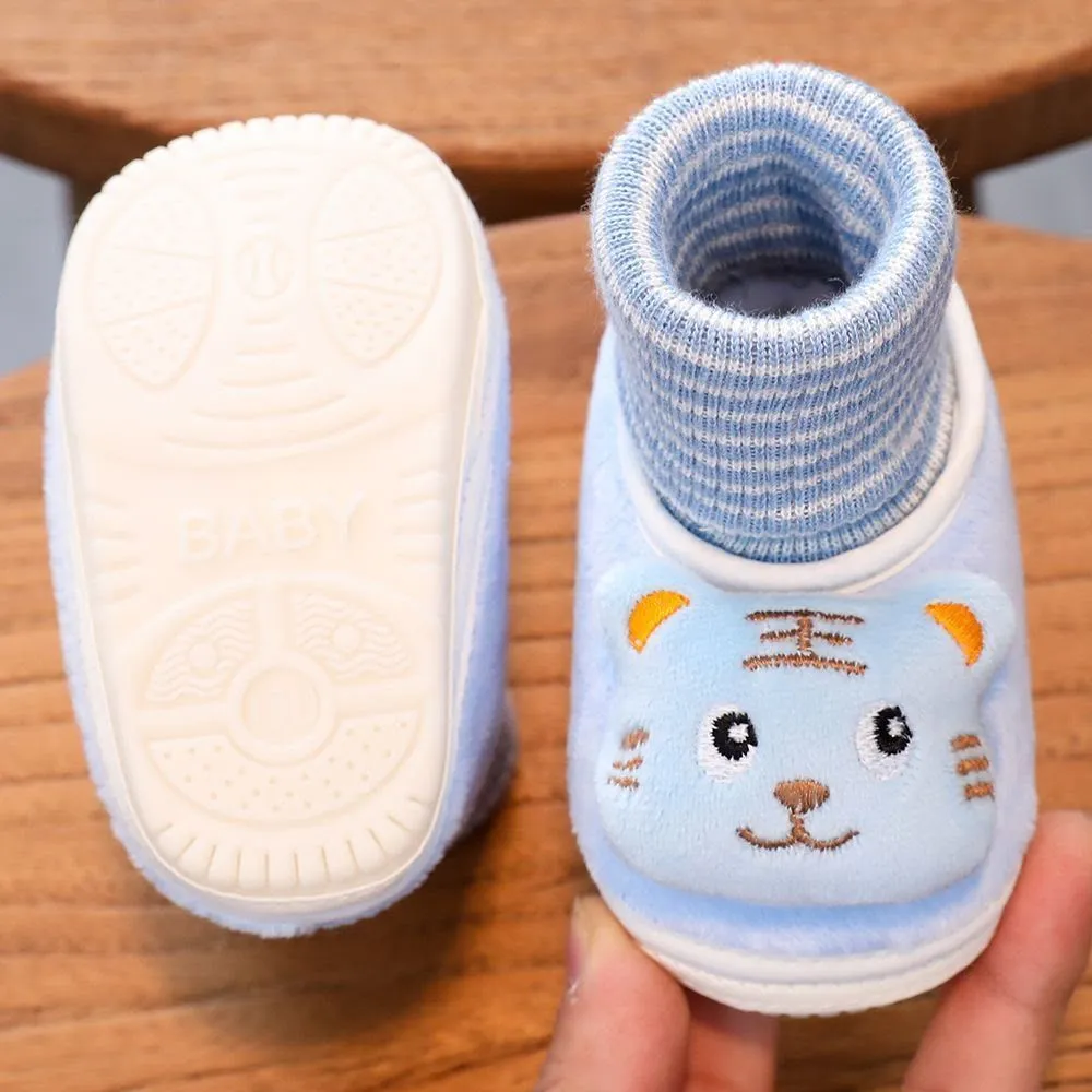 Winter Fleece Lined Thickened High Top Baby Shoes Pre-Walker Cotton Boots for 0-3-6-9-15 Months Infants showcase 4