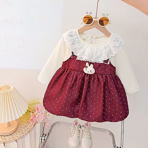 Cute Rabbit Ear Red Dress for Baby Girls – Sweet & Stylish 2026 Spring One-Piece Outfit