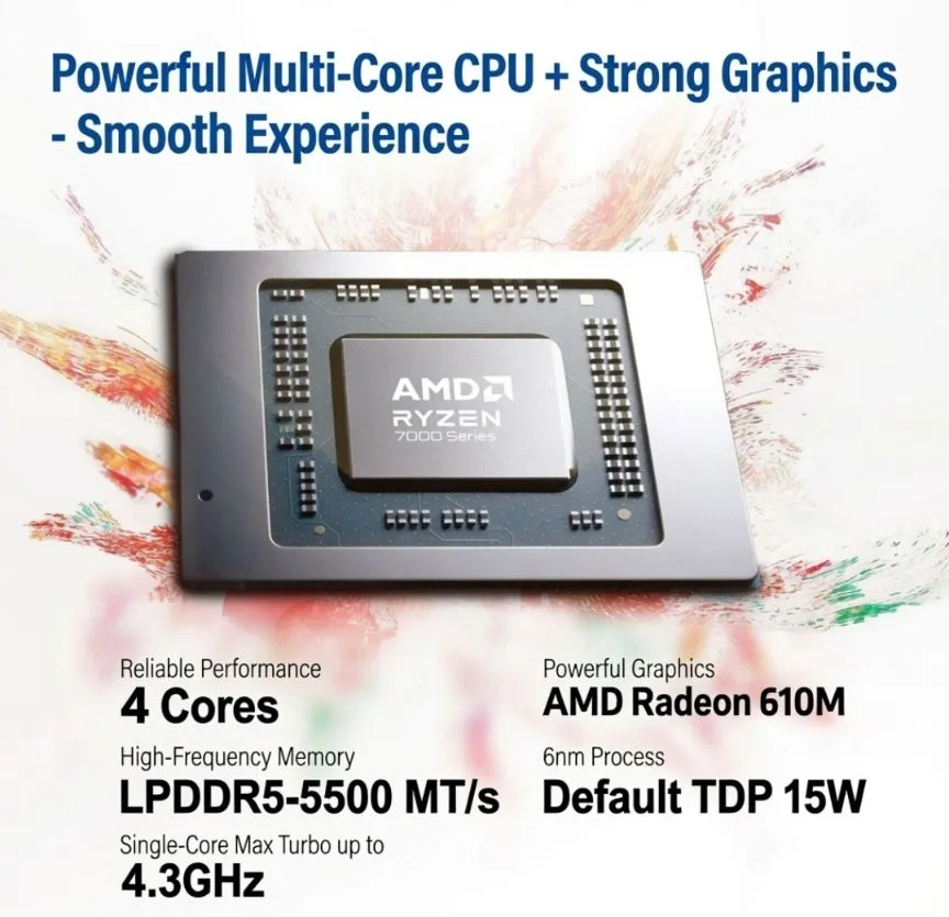 HP Star Book 15.6" Laptop - AMD Ryzen 5-7520U | 16GB RAM | 1TB NVMe SSD - Ultra-Thin & Lightweight Business & Student Productivity Notebook showcase 4