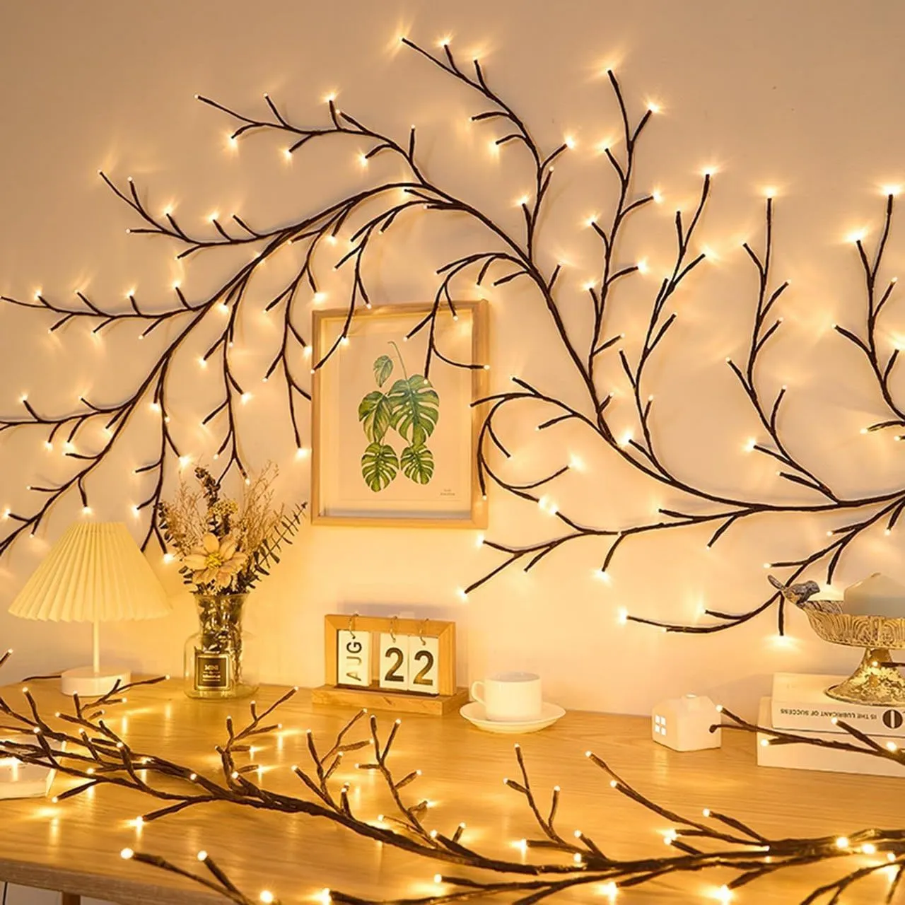 LED Branch Vine Wall Light – Plug-in Decorative Fairy Lights for Living Room & Bedside Ambiance - Image 3