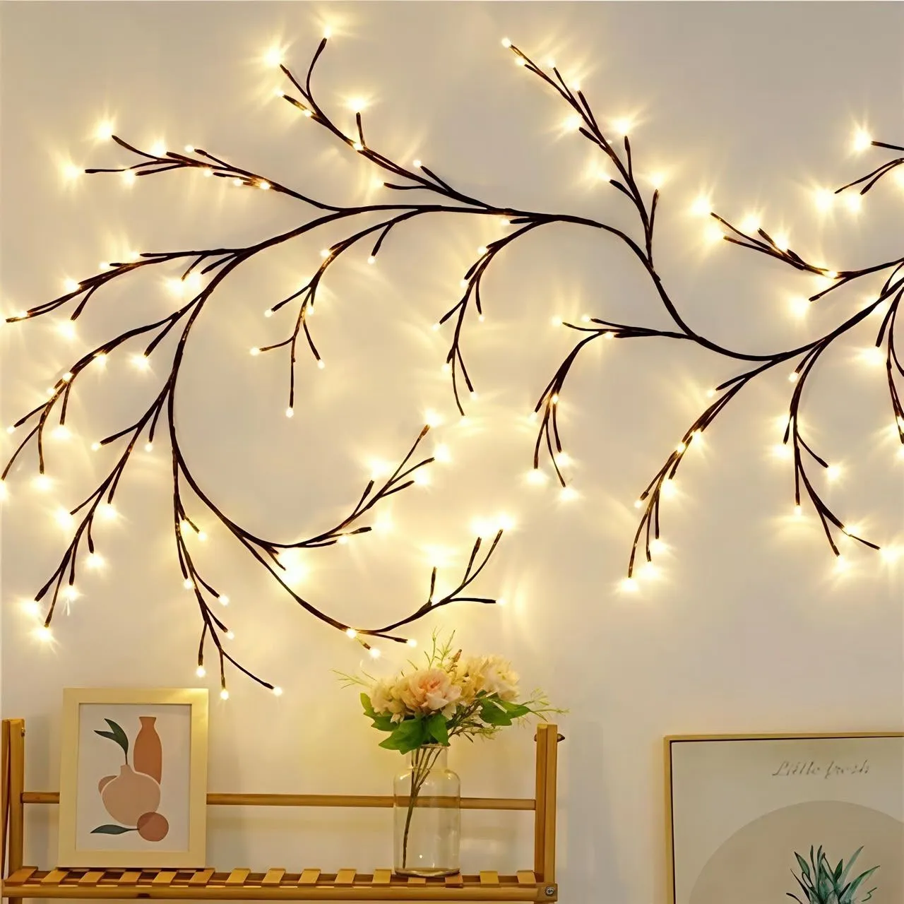 LED Branch Vine Wall Light – Plug-in Decorative Fairy Lights for Living Room & Bedside Ambiance - Image 4