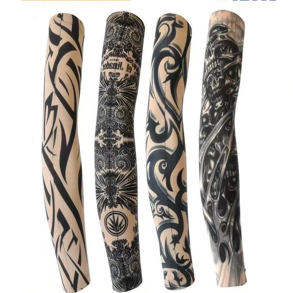 Cool Ice Silk Tattoo Arm Sleeves - Sun Protection Driving Arm Guards, Unisex Summer UV Shield showcase 3