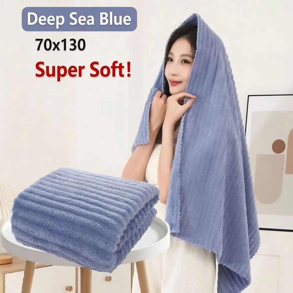 2 Piece Set New Antibacterial Coral Fleece Bath Towel, Ultra-Absorbent Quick-Dry Premium Towel for Adults at Home - Image 2