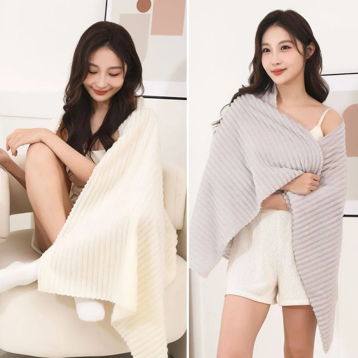 2 Piece Set New Antibacterial Coral Fleece Bath Towel, Ultra-Absorbent Quick-Dry Premium Towel for Adults at Home showcase 5