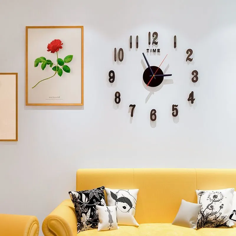 Luminous No-Drill Wall Clock - Modern Minimalist Creative Hanging Clock for Living Room - Image 4