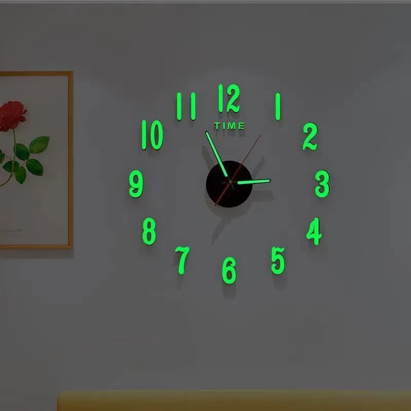 Luminous No-Drill Wall Clock - Modern Minimalist Creative Hanging Clock for Living Room - Image 5