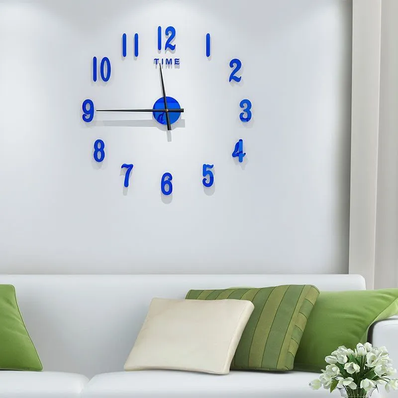Luminous No-Drill Wall Clock - Modern Minimalist Creative Hanging Clock for Living Room showcase 1