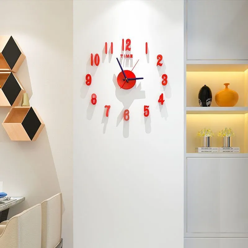 Luminous No-Drill Wall Clock - Modern Minimalist Creative Hanging Clock for Living Room showcase 2