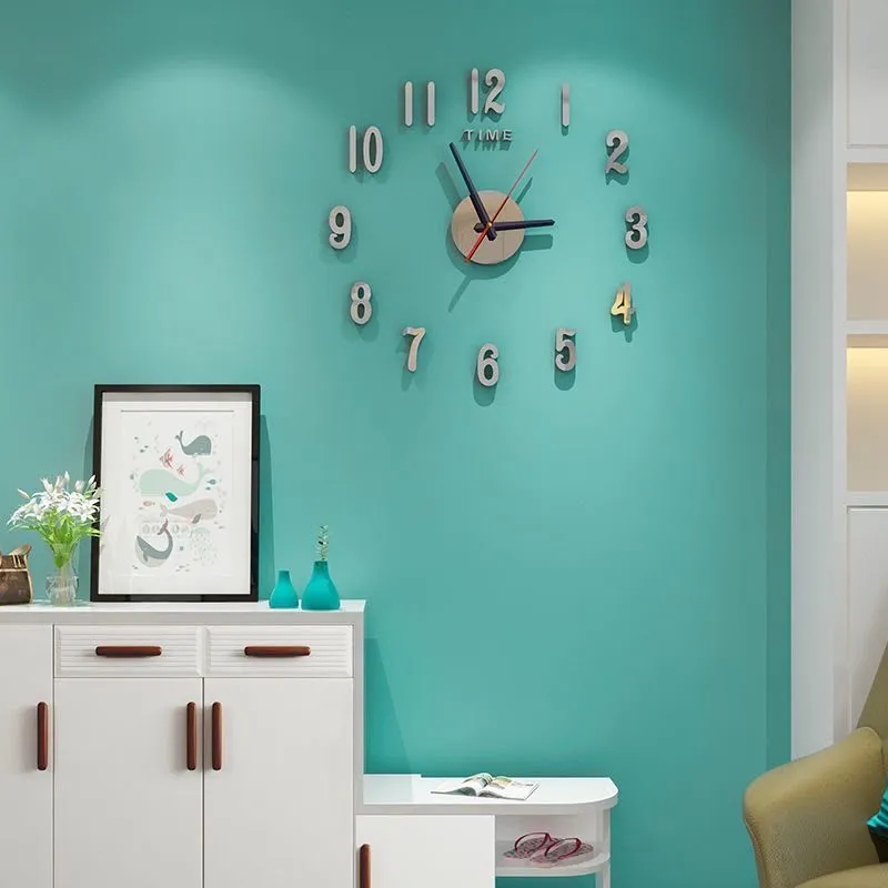 Luminous No-Drill Wall Clock - Modern Minimalist Creative Hanging Clock for Living Room showcase 5