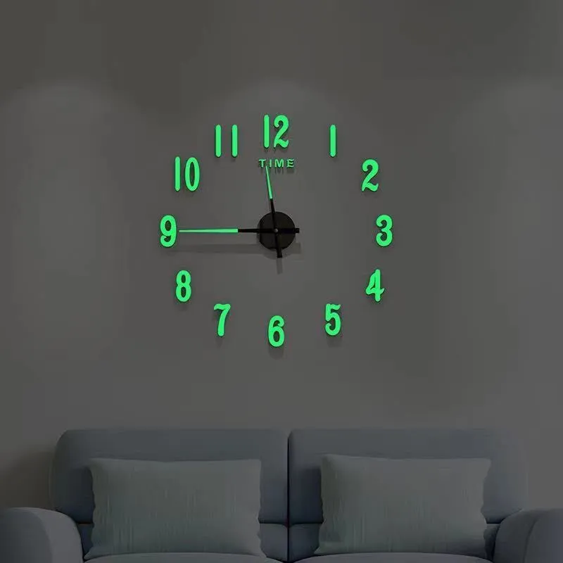 Luminous No-Drill Wall Clock - Modern Minimalist Creative Hanging Clock for Living Room showcase 7