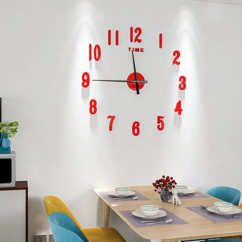 Luminous No-Drill Wall Clock - Modern Minimalist Creative Hanging Clock for Living Room showcase 8