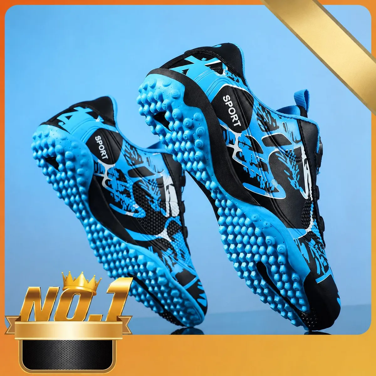 Professional Kids Soccer Cleats for Boys - TF Turf Studs Youth Training Football Boots showcase 1