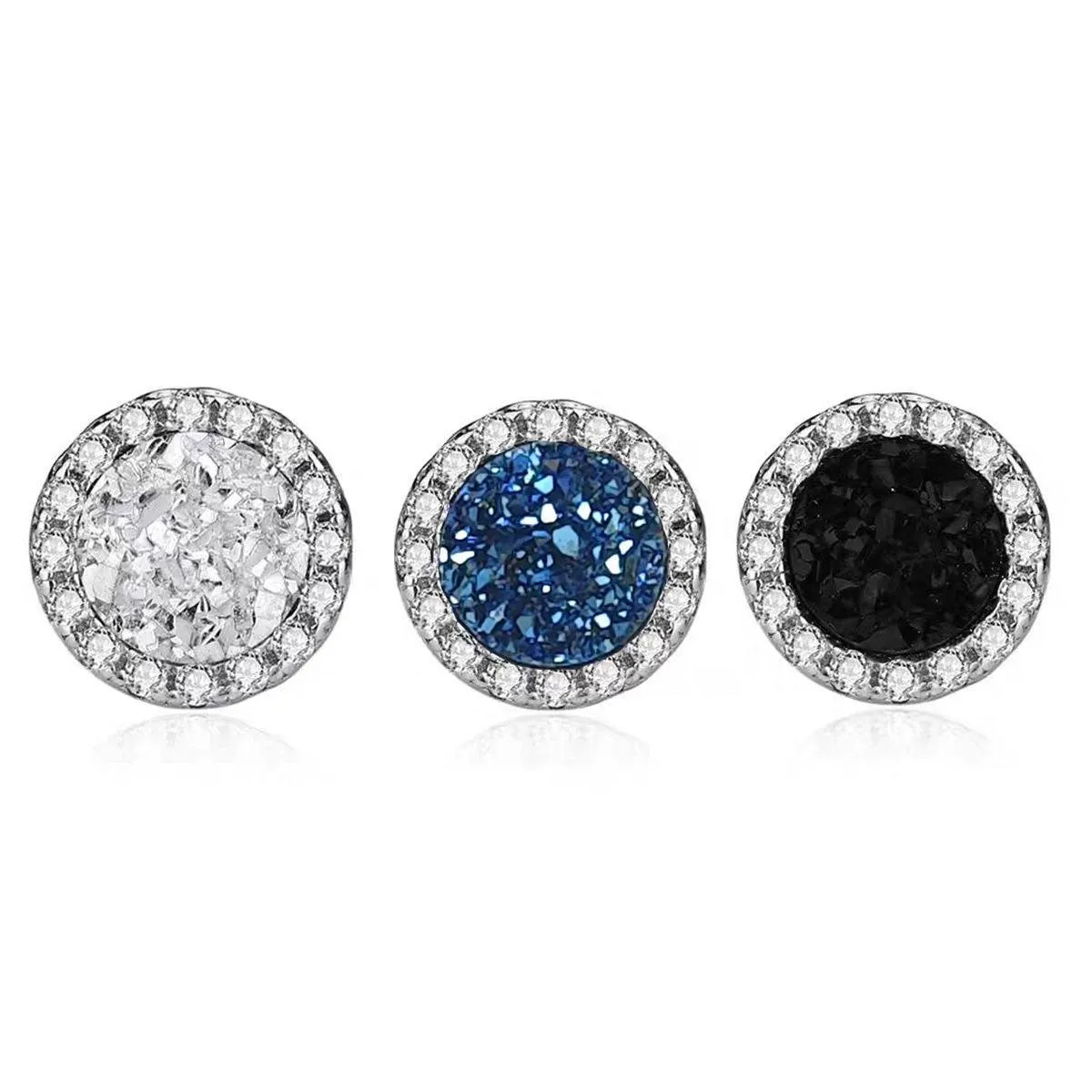 Sparkling Crystal Cluster Magnetic Ear Clips for Men - No Piercing Required, Trendy Light Luxury Ear Jewelry - Image 1