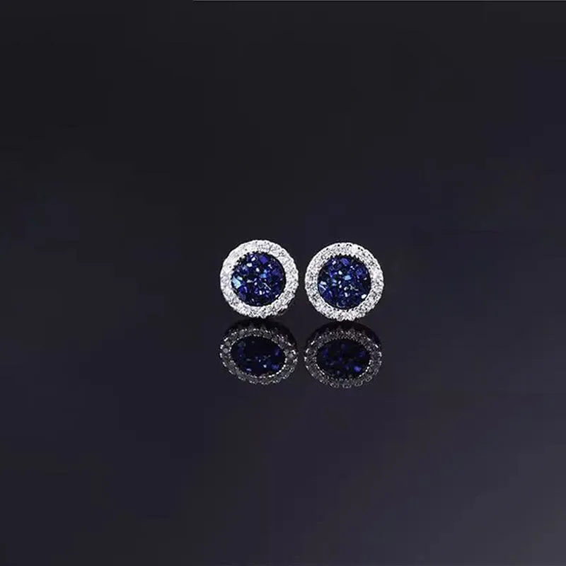Sparkling Crystal Cluster Magnetic Ear Clips for Men - No Piercing Required, Trendy Light Luxury Ear Jewelry showcase 1