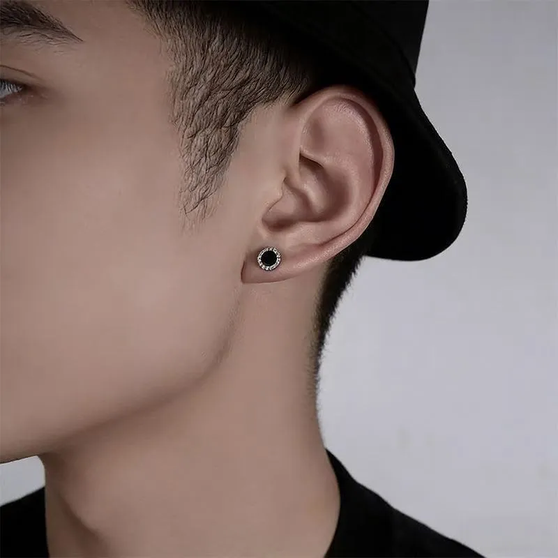Sparkling Crystal Cluster Magnetic Ear Clips for Men - No Piercing Required, Trendy Light Luxury Ear Jewelry showcase 3