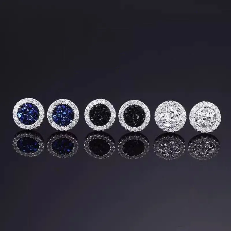 Sparkling Crystal Cluster Magnetic Ear Clips for Men - No Piercing Required, Trendy Light Luxury Ear Jewelry showcase 4