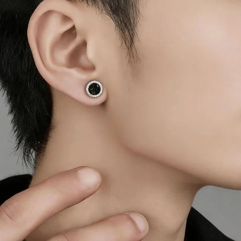 Sparkling Crystal Cluster Magnetic Ear Clips for Men - No Piercing Required, Trendy Light Luxury Ear Jewelry showcase 5
