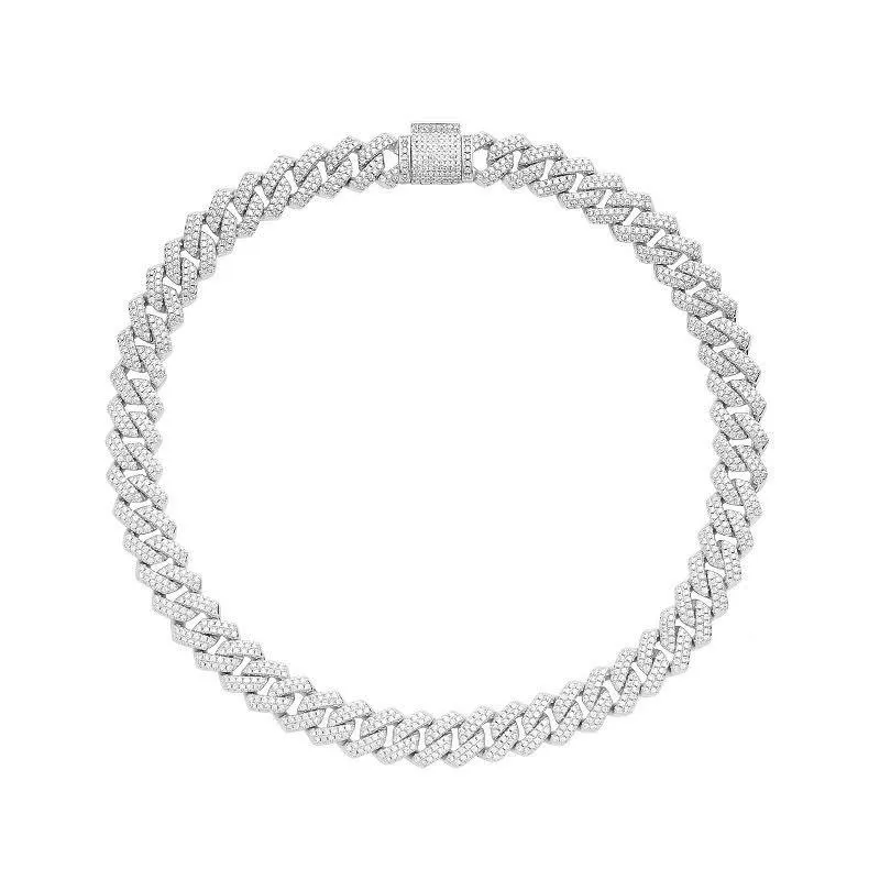 Men’s Hip-Hop Iced Out Cuban Link Necklace – Diamond-Paved Street Style Rap Chain showcase 5