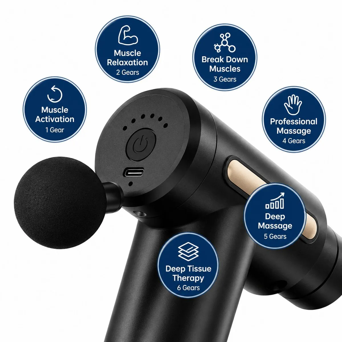 German Massage Gun – Handheld Muscle Relaxation Massager & Multifunctional Electric Fitness Tool showcase 4
