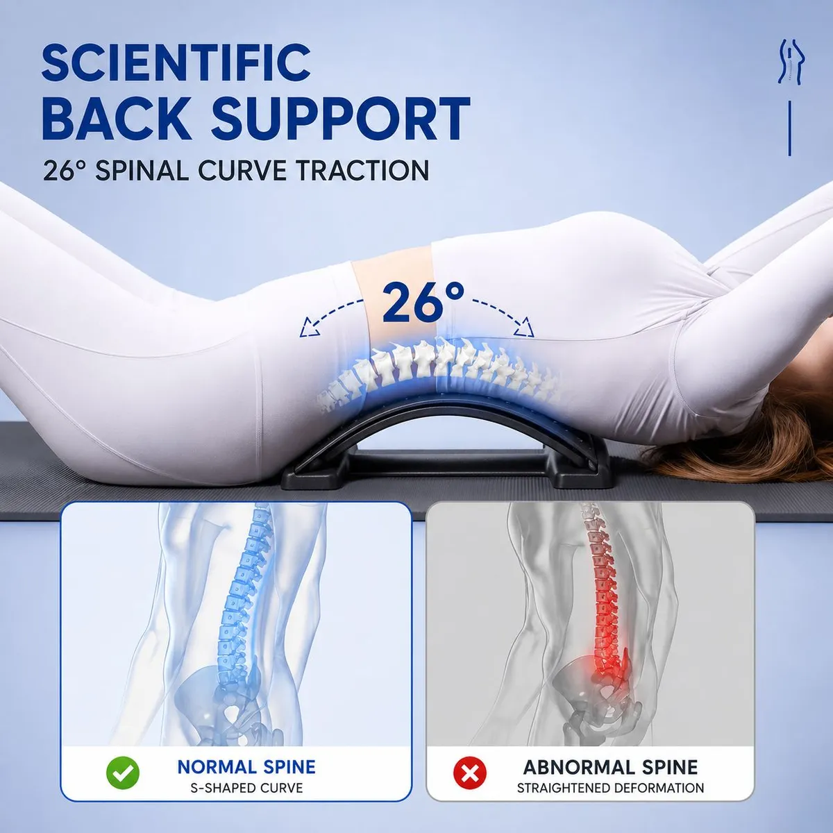 Adjustable Lumbar Support Board – Spine Corrector & Lower Back Stretching Massage Plate showcase 2