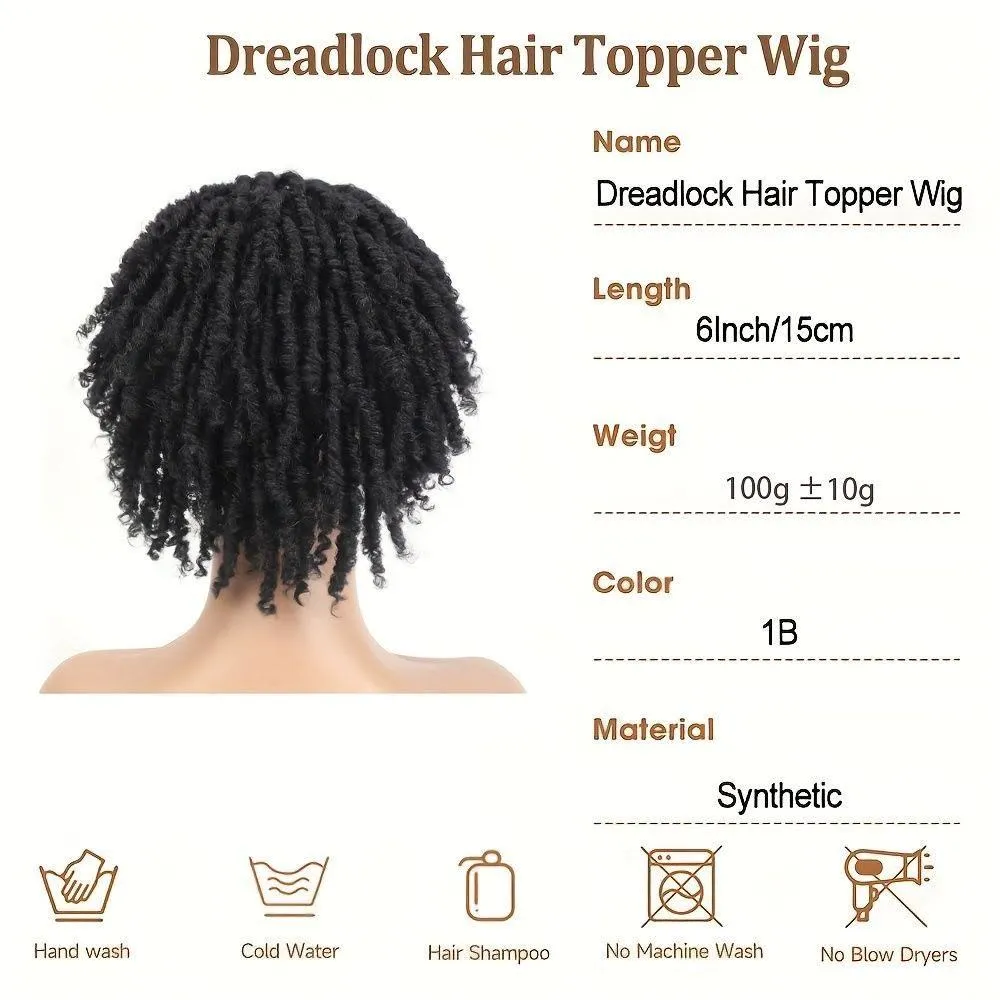 Men and Women Dreadlock Hairpiece – American-Style Hip-Hop Locs Wig & Hair Replacement Piece showcase 5