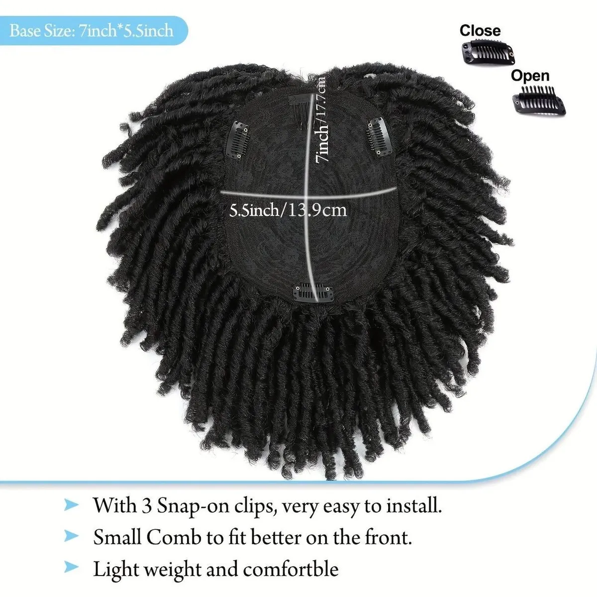 Men and Women Dreadlock Hairpiece – American-Style Hip-Hop Locs Wig & Hair Replacement Piece showcase 8