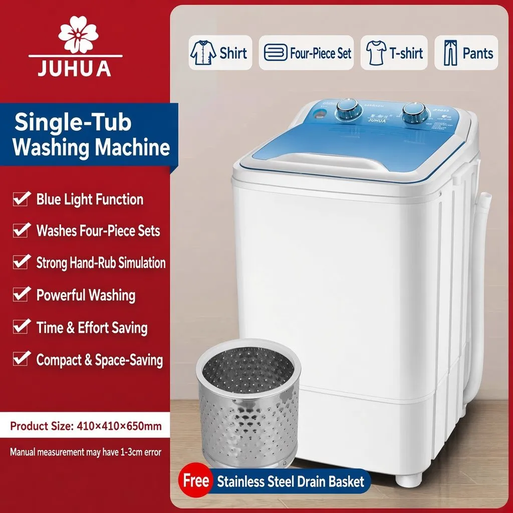 JUHUA Semi-Automatic Mini Washing Machine – Compact Large-Capacity Wash & Spin Dual-Use showcase 4