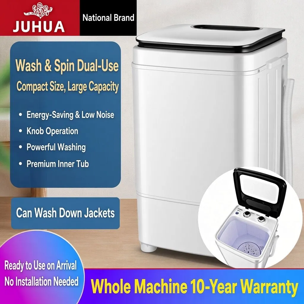[Large Square Bucket White And Black] Wash Large Items Of Clothing + Antibacterial +Stainless Steel Drain Basket