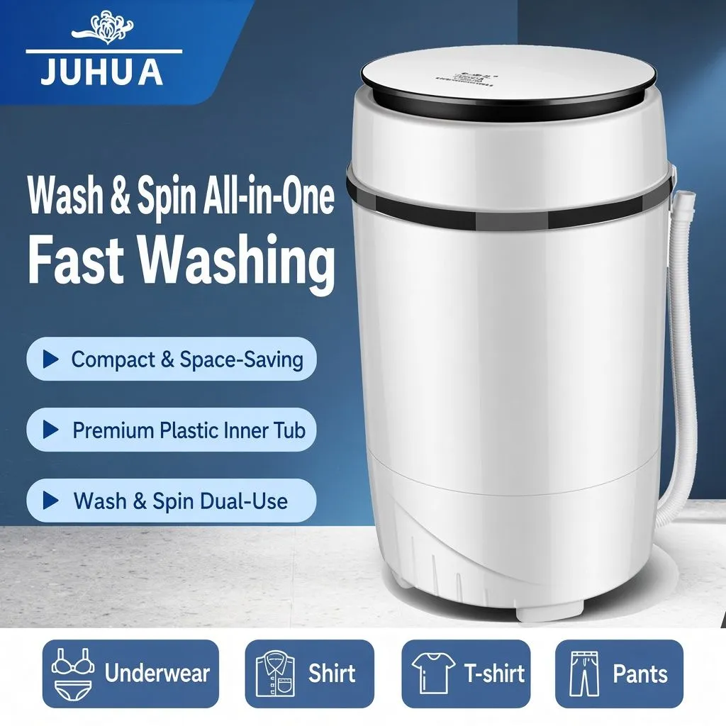 [Small Round Bucket ] Wash Underwear Sweaters Shirts And T-Shirt + Blue Light +Drain Basket