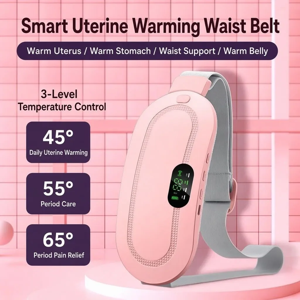 Rechargeable Heating Belt for Menstrual Pain Relief – Massage & Heat Therapy Belly Warmer showcase 4