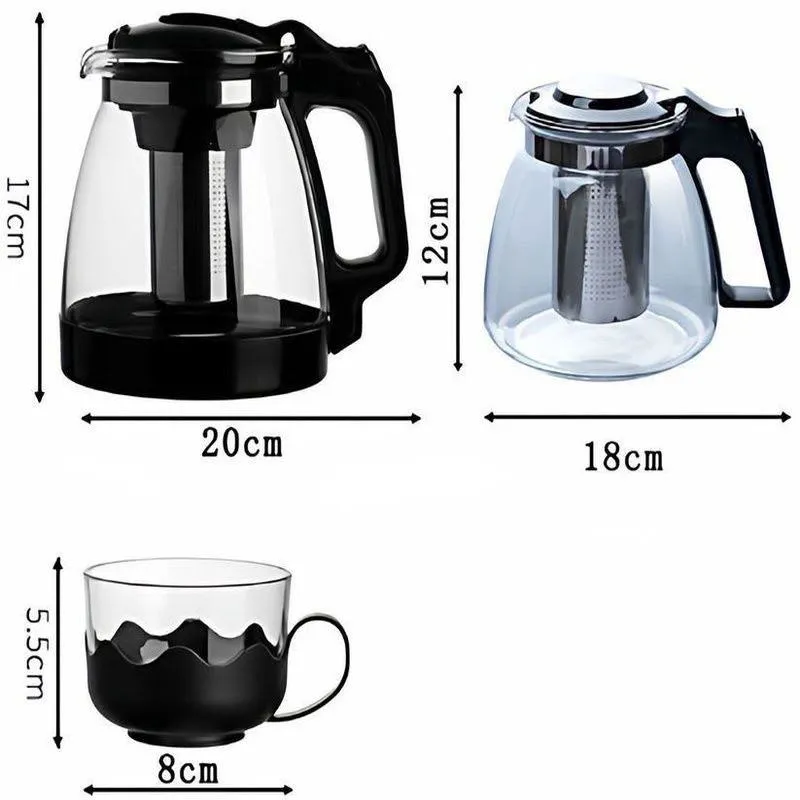 High-Temperature Resistant Glass Teapot with Tea Infuser, Thickened Tea Brewing and Water Separation Set showcase 1