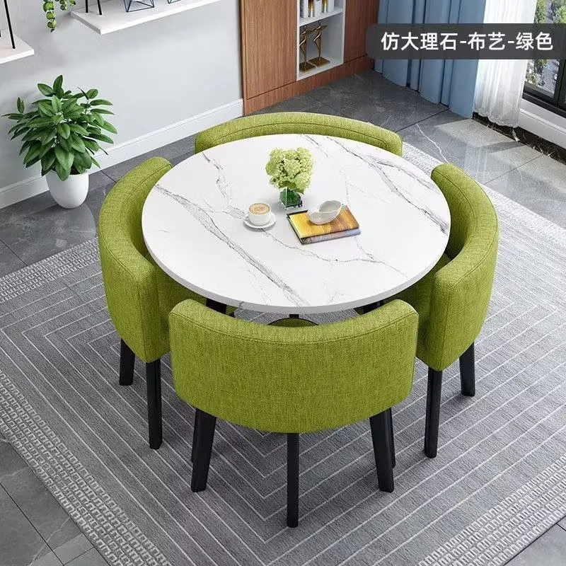 Foldable Round Dining Table & Chair Set – Space-Saving for Home, Apartment & Shop Use - Image 1