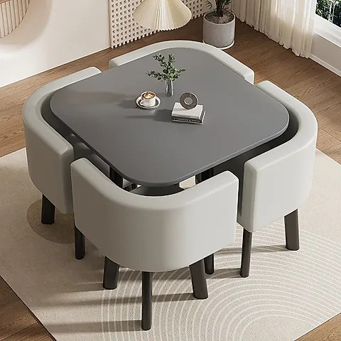 Foldable/storable Dining table Set for small apartments, home use, apartment dining table; shop/storefront negotiation table & chair set for guest reception; round table