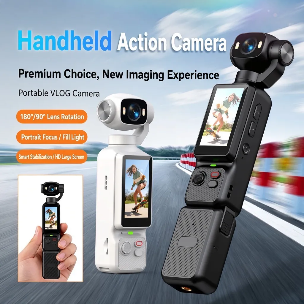 New Rotating HD Pocket Camera – Handheld Sports Camera with Image Stabilization, Portable HD Video Camera showcase 2