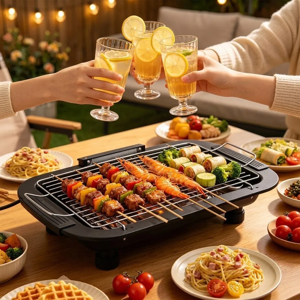 Electric BBQ Grill – New Smokeless Indoor Electric Grill, Multi-Function Barbecue & Skewer Grill for Home showcase 2
