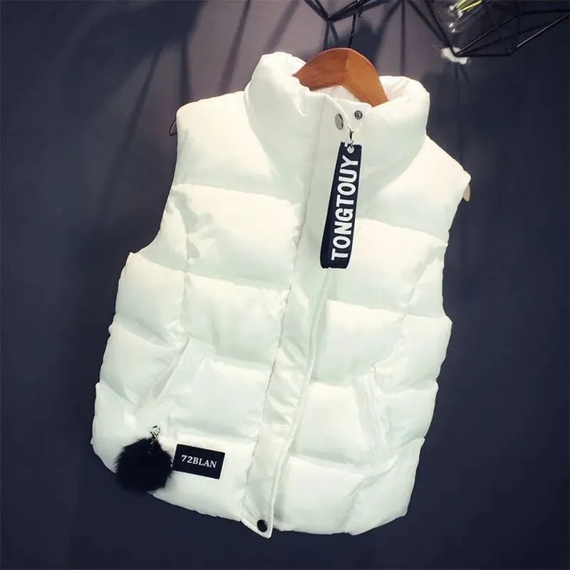 New Autumn/Winter Korean-Style Padded Vest – Short Thickened Sleeveless Quilted Jacket - Image 1