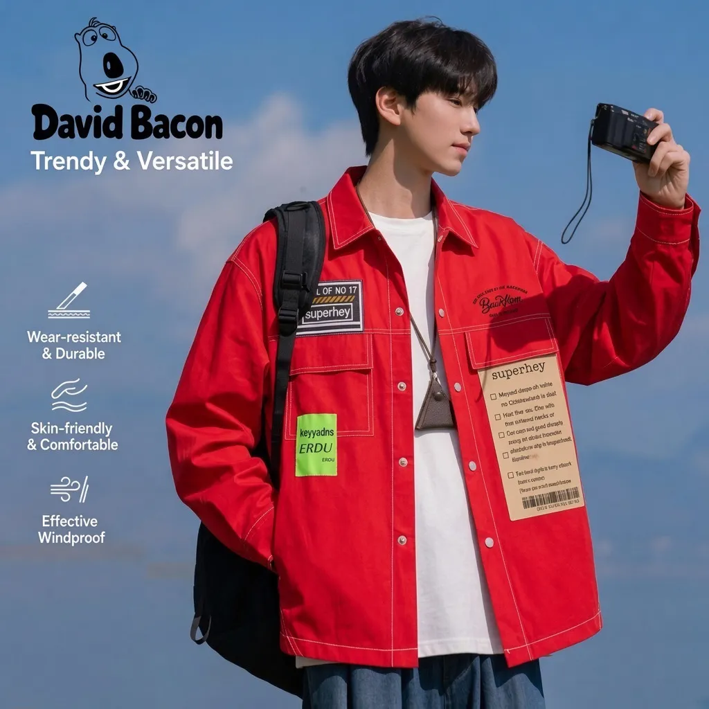 Men’s Tie-Dye Gradient Jacket Shirt – Stylish Streetwear Casual Jacket for Spring & Autumn, Student Fashion Top showcase 3