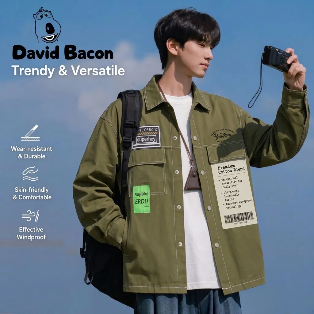 Men’s Tie-Dye Gradient Jacket Shirt – Stylish Streetwear Casual Jacket for Spring & Autumn, Student Fashion Top showcase 4