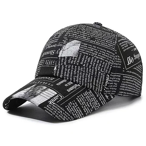 Unisex Newspaper Print Baseball Cap – Spring/Autumn Streetwear Hip-Hop Sun Hat, Outdoor Fishing Cap